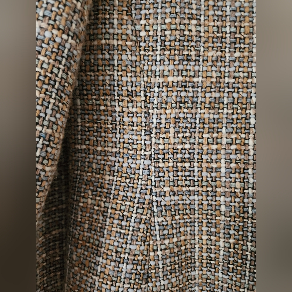 Jones New York Tweed Jacket Tan Grey And White size 10 - Picture 8 of 9